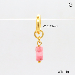 6BC000248bhva-908  Rhodochrosite  Stainless Steel Bikini Charms