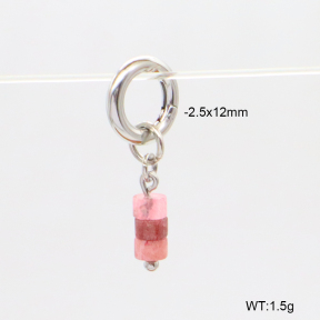6BC000249vbpb-908  Rhodochrosite  Stainless Steel Bikini Charms