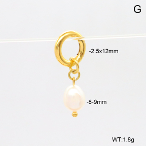 6BC000250bhva-908  Cultured Freshwater Pearls  Stainless Steel Bikini Charms