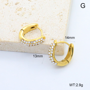 GEE002818bhia-066  316 Pin 18K PVD Czech Stones,Handmade Polished  Stainless Steel Earrings  BC25120509E