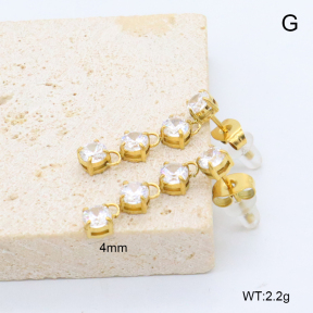 GEE002870bhia-066  316 Pin 18K PVD Zircon,Handmade Polished  Stainless Steel Earrings  BC25120495E