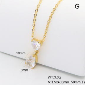 GEN002241bhia-066  18K PVD Zircon,Handmade Polished  Stainless Steel Necklace  BC25120496N