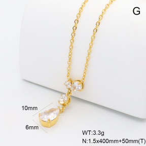 GEN002242bhia-066  18K PVD Zircon,Handmade Polished  Stainless Steel Necklace  BC26010040N