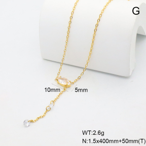 GEN002249bhia-066  18K PVD Zircon,Handmade Polished  Stainless Steel Necklace  BC24070666N-6