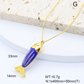 GEN002263bhva-066  18K PVD Enamel,Handmade Polished  Stainless Steel Necklace  BC26010003N-BE-2