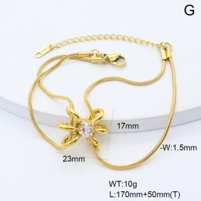 GEB000857vhkb-066  18K PVD Zircon,Handmade Polished  Stainless Steel Bracelet  BC26010028B