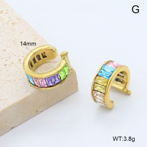 GEE002983bhia-066  18K PVD Zircon,Handmade Polished  Stainless Steel Earrings  BC24110229E-CR