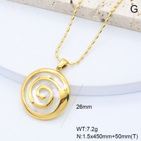 GEN002269bhva-066  18K PVD Shell,Handmade Polished  Stainless Steel Necklace  BC25070187N-WT