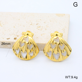 GEE002888bhia-066  316 Pin 18K PVD Shell,Handmade Polished  Stainless Steel Earrings  BC25070188E-WE