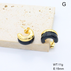 6E3002808bbni-G038  316 Pin Enamel  Stainless Steel Earrings