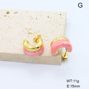 6E3002809bbni-G038  316 Pin Enamel  Stainless Steel Earrings