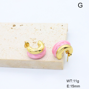 6E3002810bbni-G038  316 Pin Enamel  Stainless Steel Earrings