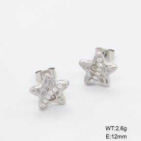 6E4004656bbpi-G034  316 SS Czech Stones,Handmade Polished  Stainless Steel Earrings