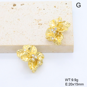 6E4004661bbln-G038  316 Pin Czech Stones  Stainless Steel Earrings