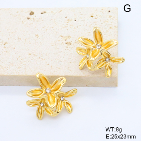 6E4004662bbln-G038  316 Pin Czech Stones  Stainless Steel Earrings