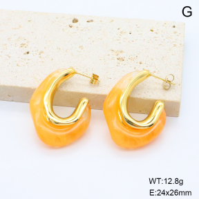 6E4004668vbnl-G038  316 Pin Resin  Stainless Steel Earrings