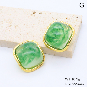 6E4004677bbni-G038  316 Pin Resin  Stainless Steel Earrings