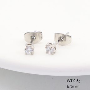 6E4004682aajh-G029  316 Pin Zircon  Stainless Steel Earrings