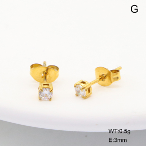 6E4004683aajo-G029  316 Pin 18K PVD Zircon  Stainless Steel Earrings