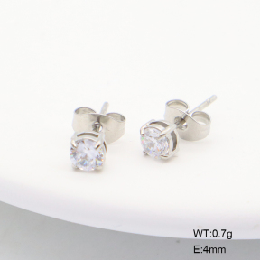 6E4004684aajh-G029  316 Pin Zircon  Stainless Steel Earrings