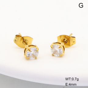 6E4004685aajo-G029  316 Pin 18K PVD Zircon  Stainless Steel Earrings