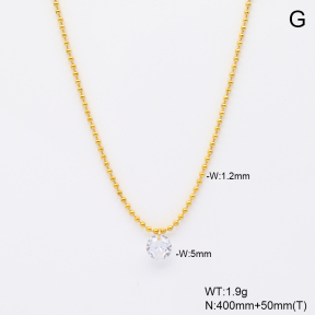 6N4004602aakl-908  Zircon  Stainless Steel Necklace