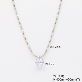 6N4004603aajl-908  Zircon  Stainless Steel Necklace