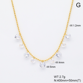 6N4004604bhva-908  Zircon  Stainless Steel Necklace