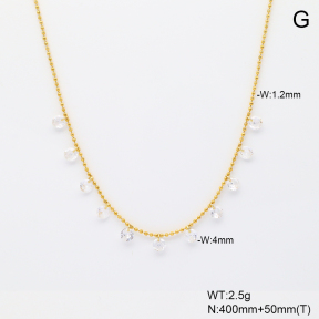 6N4004606bhva-908  Zircon  Stainless Steel Necklace