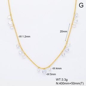 6N4004616vhha-908  Zircon  Stainless Steel Necklace