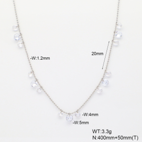 6N4004617bhva-908  Zircon  Stainless Steel Necklace