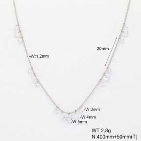 6N4004619bhva-908  Zircon  Stainless Steel Necklace