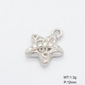 6P4000566aakj-G034  316 SS Czech Stones,Handmade Polished  Stainless Steel Pendant