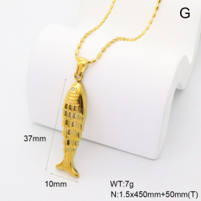 GEN002223bhia-066  18K PVD Czech Stones,Handmade Polished  Stainless Steel Necklace