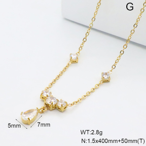 GEN002310vhkb-066  18K PVD Zircon,Handmade Polished  Stainless Steel Necklace  BC26030167N