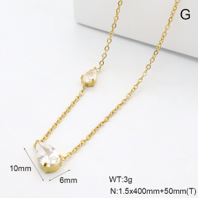 GEN002312bhia-066  18K PVD Zircon,Handmade Polished  Stainless Steel Necklace  BC26030097N