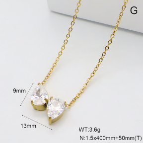 GEN002314bhva-066  18K PVD Zircon,Handmade Polished  Stainless Steel Necklace  BC26030166N