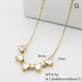 GEN002317bhia-066  18K PVD Zircon,Handmade Polished  Stainless Steel Necklace  BC26030165N