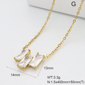GEN002319bhva-066  18K PVD Zircon,Handmade Polished  Stainless Steel Necklace  BC26030164N