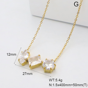 GEN002321bhia-066  18K PVD Zircon,Handmade Polished  Stainless Steel Necklace  BC26030162N
