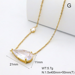 GEN002323bhia-066  18K PVD Zircon,Handmade Polished  Stainless Steel Necklace  BC25110400N-3