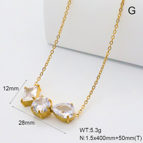 GEN002324bhia-066  18K PVD Zircon,Handmade Polished  Stainless Steel Necklace  BC26030160N