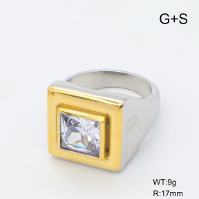 GER001518bhia-066  6-8#  18K PVD Zircon,Handmade Polished  Stainless Steel Ring  BC24070210R-PS