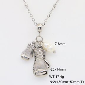 6N3002050vbpb-908  Cultured Freshwater Pearls  Stainless Steel Necklace