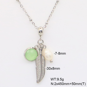 6N4004700vbpb-908  Cultured Freshwater Pearls  Stainless Steel Necklace