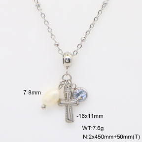 6N4004708abol-908  Cultured Freshwater Pearls  Stainless Steel Necklace
