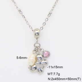 6N4004712abol-908  Cultured Freshwater Pearls  Stainless Steel Necklace
