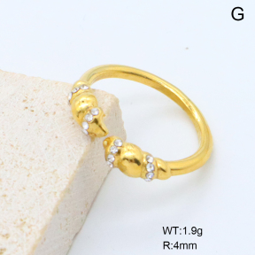 6R4002074vbpb-766  18K PVD Czech Stones,Handmade Polished  Stainless Steel Ring