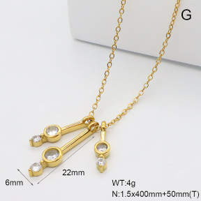GEN002325vhkb-066  18K PVD Zircon,Handmade Polished  Stainless Steel Necklace  BC26010024N