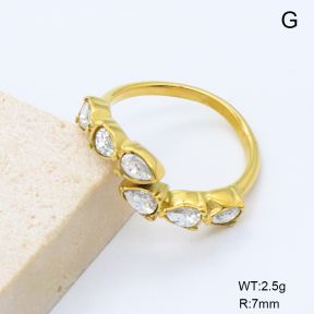 GER001528bhia-066  18K PVD Zircon,Handmade Polished  Stainless Steel Ring  BC25060118R